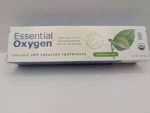Hydrogen peroxide toothpaste by Essential Oxygen – organic low abrasion enamel-safe whitening 4oz