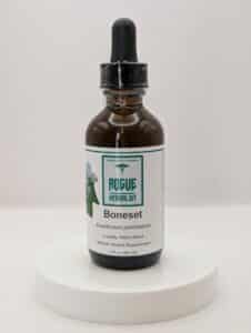 Bottle of Rogue Herbalist Boneset Tincture 2 oz made from Eupatorium perfoliatum in 60% cane alcohol and maple water