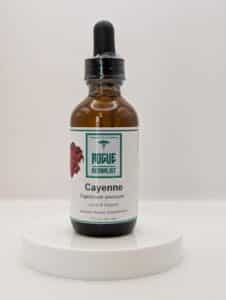 Bottle of Rogue Herbalist Cayenne Pepper Tincture 2 oz made from Capsicum annuum in 95% cane alcohol